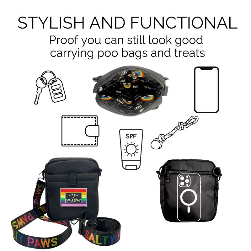 Salty Paws Pride training pouch showing storage capacity and accessories included