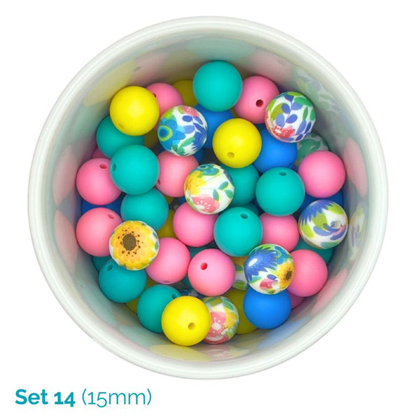 Silicone Beaded Dog Necklace - Set 14
