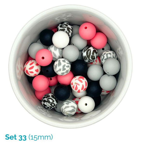 Silicone Beaded Dog Necklace - Set 33