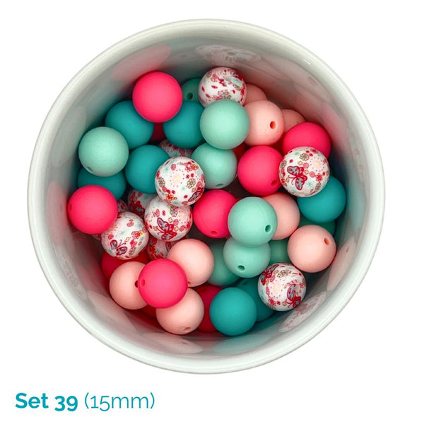Silicone Beaded Dog Necklace - Set 39