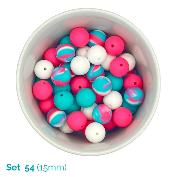 Silicone Beaded Dog Necklace - Set 54