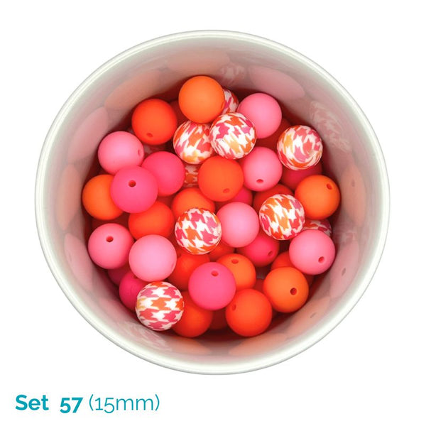 Silicone Beaded Dog Necklace - Set 57