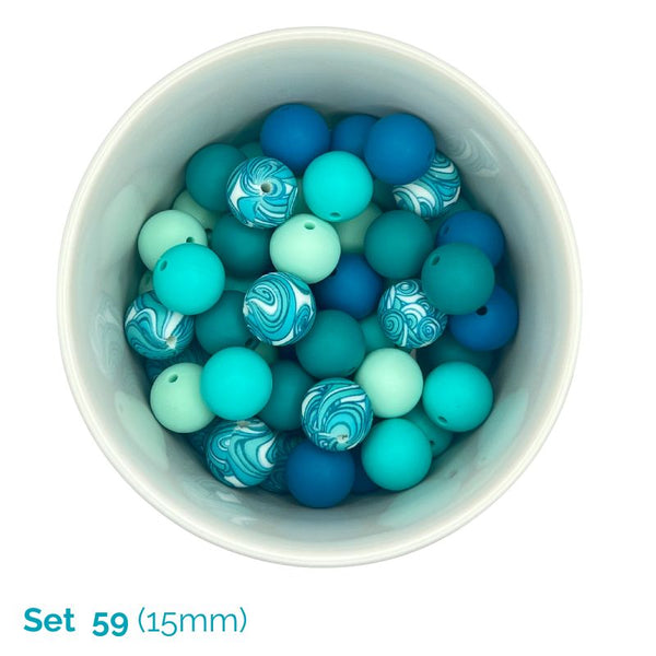 Silicone Beaded Dog Necklace - Set 59
