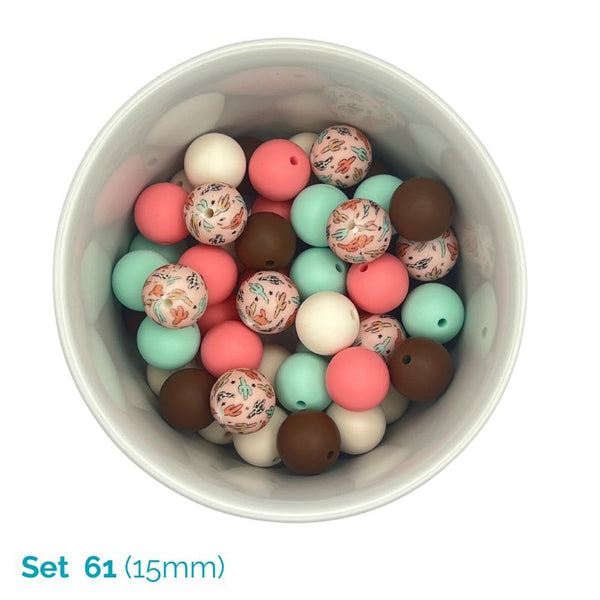 Silicone Beaded Dog Necklace - Set 61