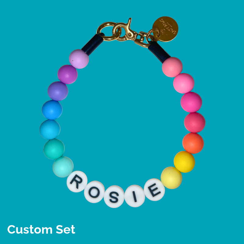 Silicone Beaded Dog Necklace - Custom Set