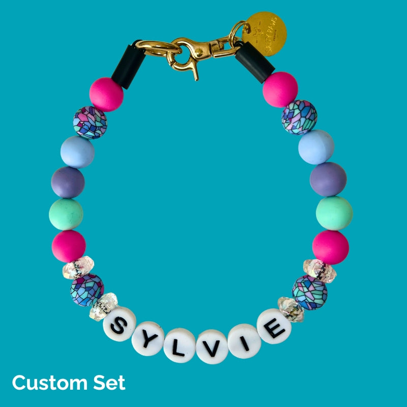 Silicone Beaded Dog Necklace | Personalised and Custom Made