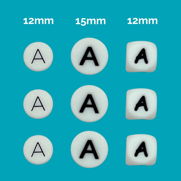 Letter bead options
