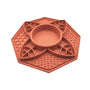 Salty Paws Lotus Slow Feeder in orange showing lick mat design