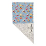 Salty Paws Designs Pool Party quick-dry dog towel in blue, folded to show both the pool party print front and the paw print reverse side