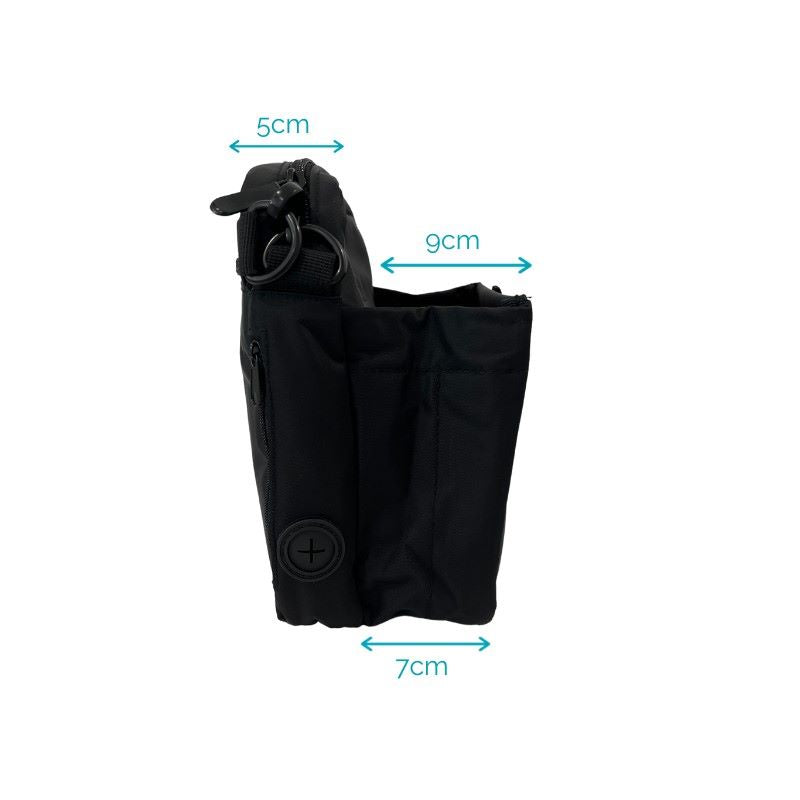 dog treat training pouch side view with measurements