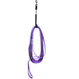 Salty Paws long line lead storage strap holding coiled purple long line, hanging display