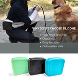 Salty Paws Silicone Treat Pouch feature graphic highlighting BPA free odourless and dishwasher safe