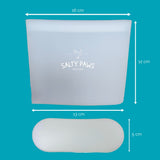 Salty Paws Silicone Treat Snap Bag dimensions 16cm width 12cm height 13cm base 5cm depth