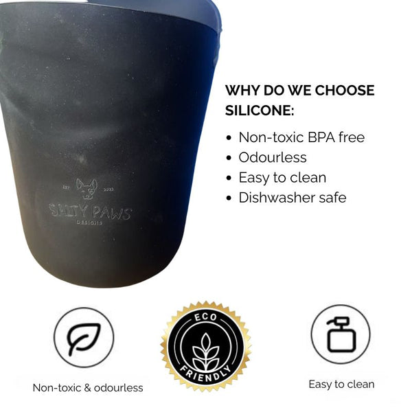 Salty Paws SnapLock Pro Silicone Insert in black, BPA free non-toxic and eco-friendly