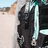 Salty Paws Ultimate Adventure Grab Bag close up showing lead clip attachment and side pocket