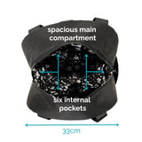 Salty Paws Ultimate Adventure Grab Bag interior with spacious main compartment and six internal pockets