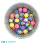 Silicone Beaded Dog Necklace - Set 2