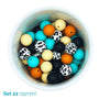 Silicone Beaded Dog Necklace - Set 22