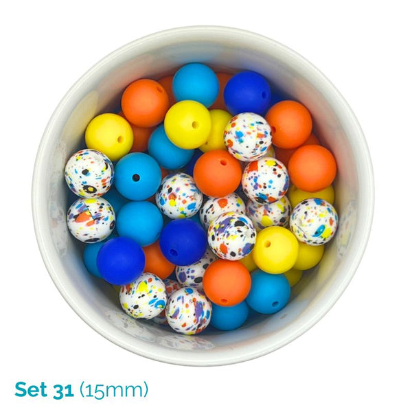 Silicone Beaded Dog Necklace - Set 31