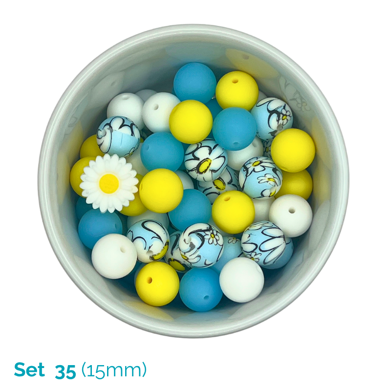 Silicone Beaded Dog Necklace - Set 35