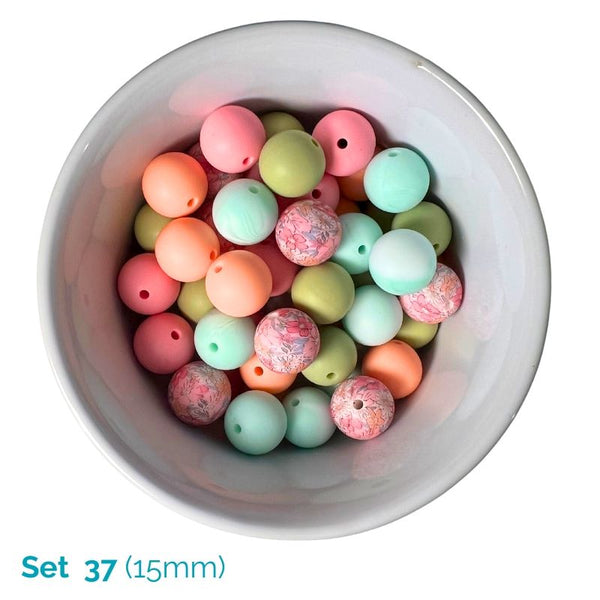 Silicone Beaded Dog Necklace - Set 37