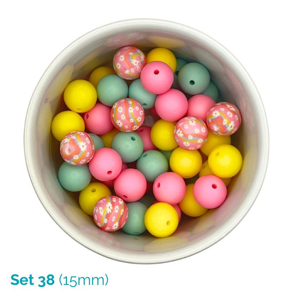 Silicone Beaded Dog Necklace - Set 38