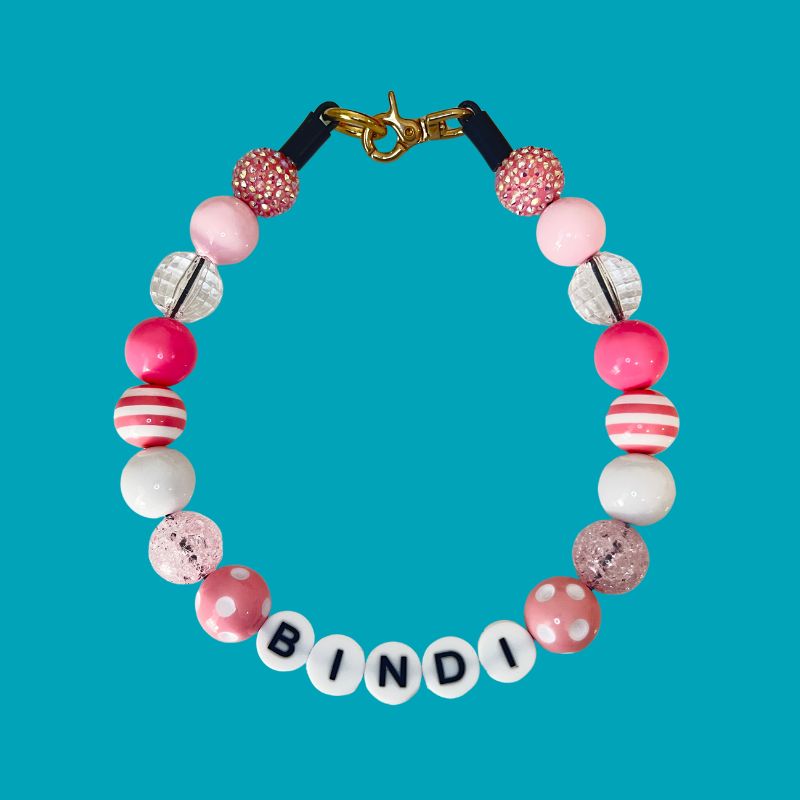 Bubblegum Beaded Dog Necklace