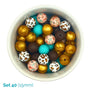 Silicone Beaded Dog Necklace - Set 40