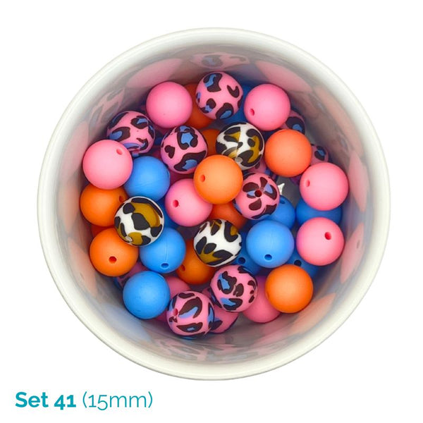 Silicone Beaded Dog Necklace - Set 41