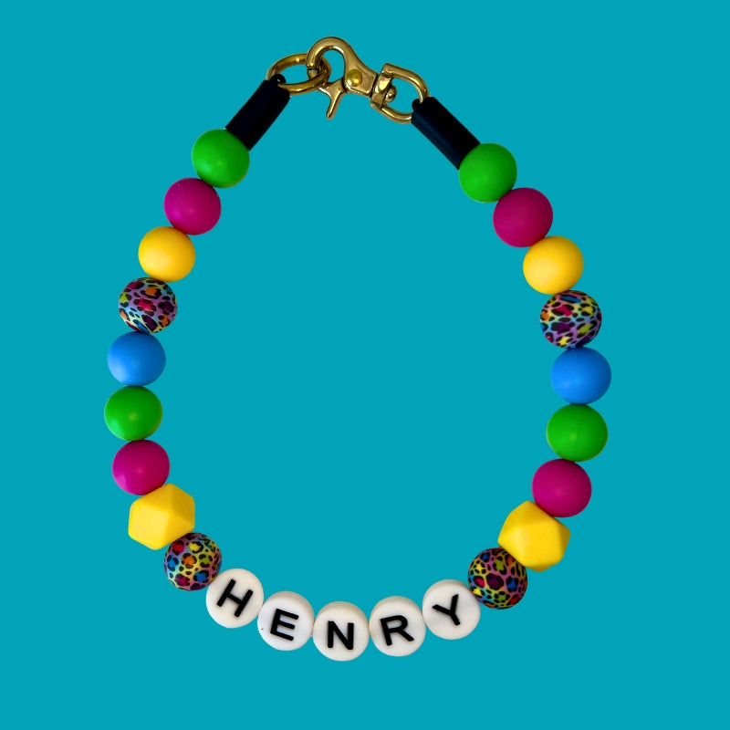 Silicone Beaded Dog Necklace | Personalised and Custom Made