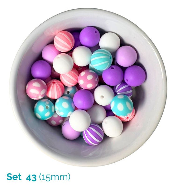Silicone Beaded Dog Necklace - Set 43