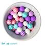 Silicone Beaded Dog Necklace - Set 43