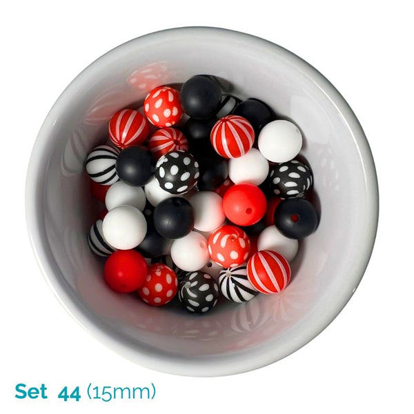 Silicone Beaded Dog Necklace - Set 44