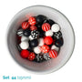 Silicone Beaded Dog Necklace - Set 44