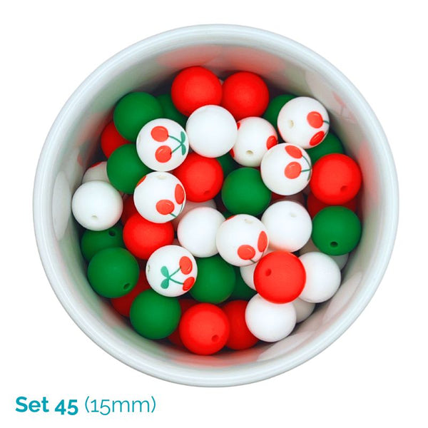 Silicone Beaded Dog Necklace - Set 45