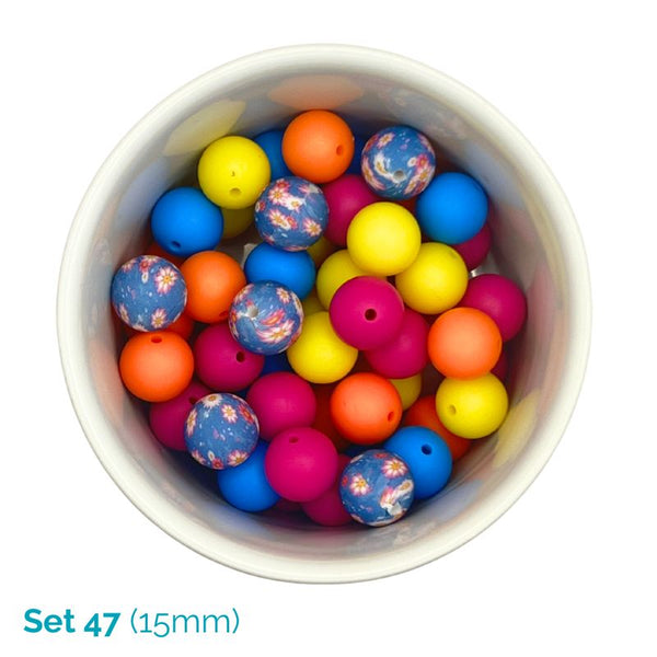 Silicone Beaded Dog Necklace - Set 47