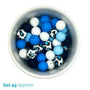 Silicone Beaded Dog Necklace - Set 49