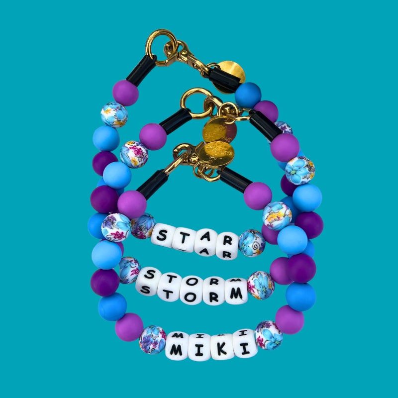 Silicone Beaded Dog Necklace - Set 64