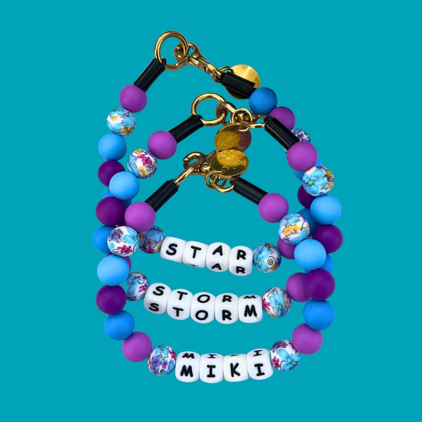 Silicone Beaded Dog Necklace - Set 64