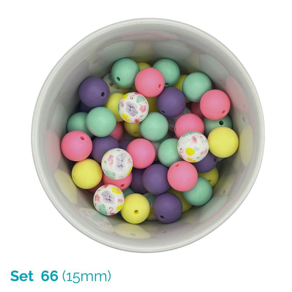 Silicone Beaded Dog Necklace - Set 66