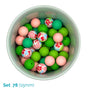 Silicone Beaded Dog Necklace - Set 78