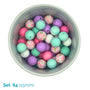 Silicone Beaded Dog Necklace - Set 84