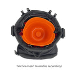 SnapLock Pro Silicone Insert in orange fitted inside open dog training pouch top view
