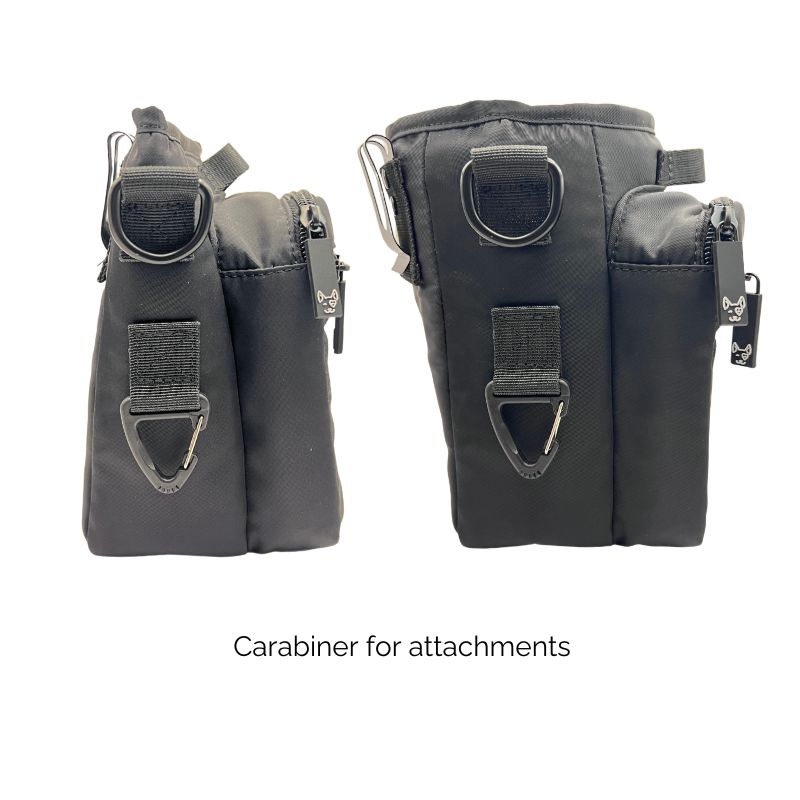 SnapLock Pro Training Pouch side view showing carabiner attachment and finger loop detail