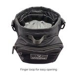 SnapLock Pro Training Pouch side view showing external poop bag pocket and dispenser