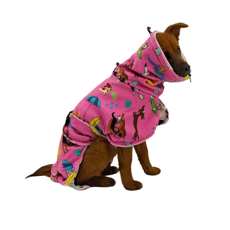 drying coat for dogs pink